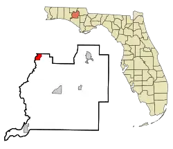 Location in Washington County and the state of فلوریدا