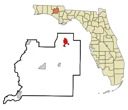 Location in Washington County and the state of فلوریدا