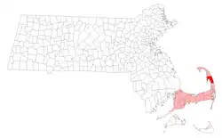 Location in Barnstable County in Massachusetts