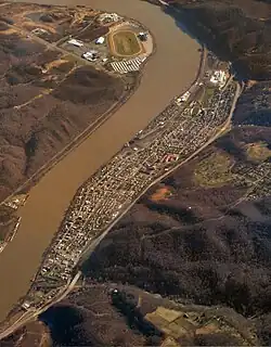 نمایی هوایی از ولسویل رو به جنوب