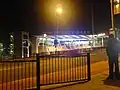 Wembley Park Station, viewed from across the street at night