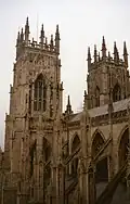 A rear view of York Minster's West towers