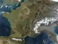 تصویربرداری ماهواره‌ای از غرب اروپا