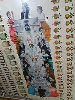 نقاشی نهار به سبک غربی- سقف کاخ باغچه‌جوق