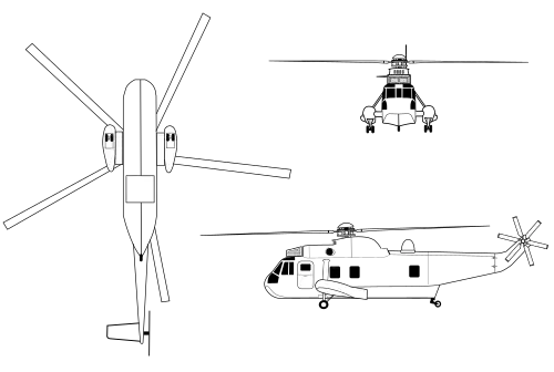 نمودار طرح‌ریزی شده املای SH-3 Sea King.