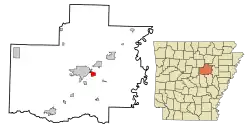 Location in White County and the state of آرکانزاس