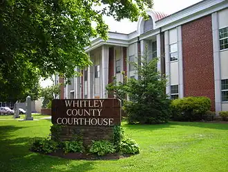 Whitley County courthouse in Williamsburg, Kentucky