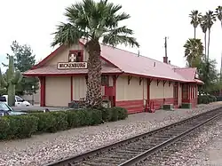 Old Santa Fe RR station, now the offices for the local chamber of commerce and visitor's center