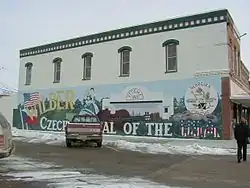 A mural in Wilber depicting "Czech Capital of the USA"