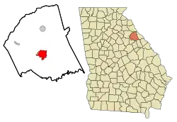 Location in Wilkes County and the state of جورجیا