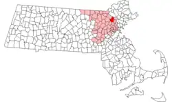 Location in Middlesex County in Massachusetts