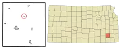 Location of Benedict, Kansas