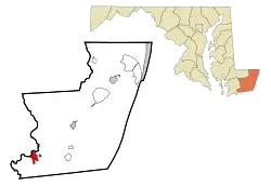 Location of Pocomoke City, Maryland