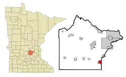Location of the city of Delanowithin Wright County, Minnesota