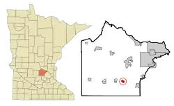 Location of the city of Montrosewithin Wright County, Minnesota