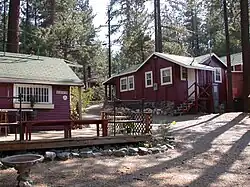 Downtown Wrightwood is dotted with many old resort cabins from the 1930s