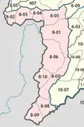 نقشه شهرستان‌های استان Sainyabuli