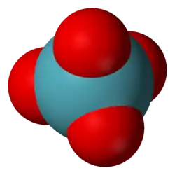 Space-filling model of the xenon tetroxide molecule
