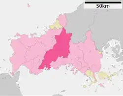 موقعیت Yamaguchi در استان یاماگوچی