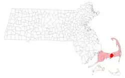 Location in Barnstable County in Massachusetts