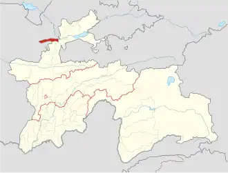 موقعیت ناحیهٔ ظفرآباد در تاجیکستان