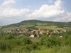 Želenice with hill of Kaňkov (436 m) as seen from the south