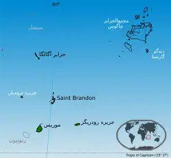Islands of Mauritius labelled in black. Tromelin and Chagos archipelago are claimed by Mauritius.