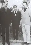 از راست: عزت‌الله سحابی، ابوالفضل حکیمی و جعفری؛ زندان قصر، زمستان ۱۳۴۵
