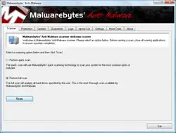 محیط کاربری Malwarebytes' Anti-Malware version ۱٫۳۵