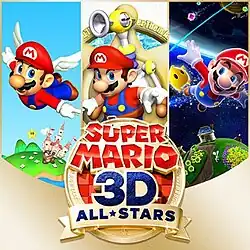 The icon art shows three games from the Super Mario series: Super Mario 64, Super Mario Sunshine, and Super Mario Galaxy.