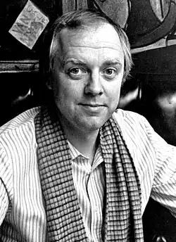 Black and white photo of Tim Rice in 1981.