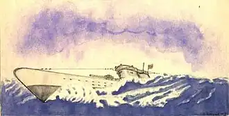 Watercolor of U-352