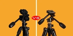 دو نوع سهپایه مختلف؛ یکی از آنها هد پلاستیکی و دیگری هد فلزی