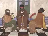 Visita pesada - ملاقات عذاب‌آور (رنگ روغنی روی مقوا) - ۶۳×۴۸ سانتی‌متر