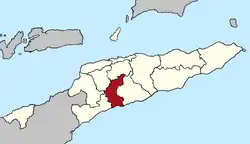Map of East Timor highlighting Ainaro District