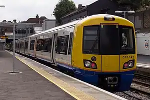 A London Overground class 378 train at Willesden Junction
