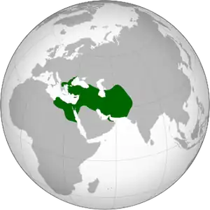 گستره شاهنشاهی هخامنشی (سال ۴۸۰ پیش از میلاد)
