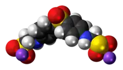 Space-filling model of the component ions of aldesulfone sodium