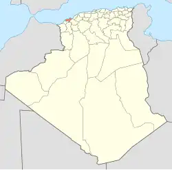 موقعیت استان وهران در نقشه
