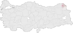 محل استان اردهان در نقشهٔ ترکیه
