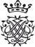 Johann Sebastian Bach's 1722 seal, used throughout his Leipzig years. It contains the letters 'J S B' superimposed over their mirror image. The whole is topped with a crown.