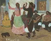 Bailecito - رقص بایلسیتو (رنگ روغنی روی مقوا) - ۴۰×۳۳ سانتی‌متر