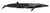Sei whale illustration with an overall dark coloration, white underbelly, a long robust body, and a dorsal fin near the tail
