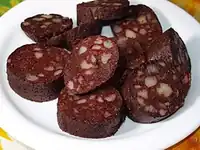یک برش از boudin سیاه فرانسوی