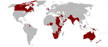 گستره امپراتوری بریتانیا