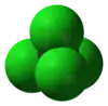 Space-filling model carbon tetrachloride