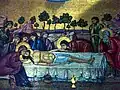 Painting of Christ after death, opposite the Stone of Anointing