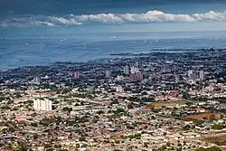 Panorama view of downtown San Matias area and Lake Maracaibo