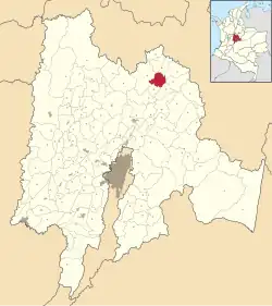 Location of the town and municipality of Ubaté in Cundinamarca Department.