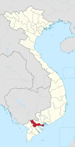 Location in Vietnam and Southern Vietnam